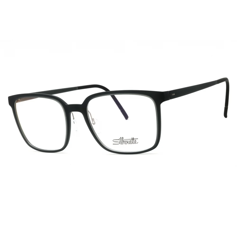 NWT Silhouette Vivid Sky 2957/75 Black Matte Rectangle 53mm Eyeglasses